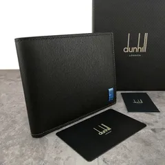 極美品 dunhill 二つ折り札入れ ダークブラウン レザー メンズ 箱付き 265