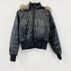 【wool rich】中綿ジャケット　ファー付き　y2k お兄さん系　古着 美品 y2k 00s グロッシー エコファーフード 中綿ジャケット お兄系 L