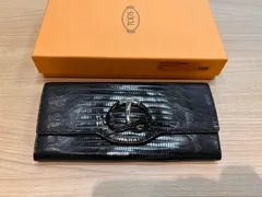 MK 972【ER263】　トッズ　TOD’S　リザード　長財布　ブラックのサムネイル
