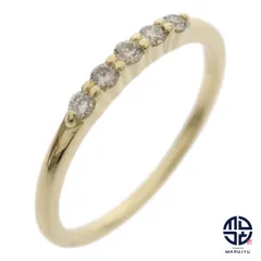 AHKAH アーカー K18YG 18金イエローゴールド ダイヤ0.10ct ダイヤ5P リング指輪ジュエリー アクセサリー 約4号 ピンキーリング スキンジュエリー 華奢リングのサムネイル