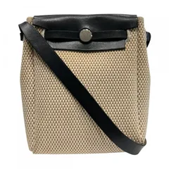 【中古】 HERMES エルメス 2WAYエールバッグ TPM ショルダーバッグ □H刻印 シルバー金具 トワルGM×カーフレザー 黒 ベージュ替バッグ付 26007188 SAのサムネイル