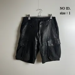 NO ID. 00s y2k archive Leather combi cargo shorts 1 ノーアイディー レザーコンビ カーゴ ショートパンツ レア アーカイブ 変色有り/内タグ欠損のサムネイル