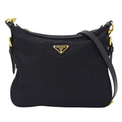 プラダ PRADA バッグ レディース ブランド ショルダーバッグ ナイロン ブラック 黒 ロゴ おしゃれ 【中古】