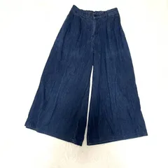 無印良品 コットン混 デニム ワイドパンツ サイズM ネイビー 良品計画 ゆったり