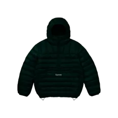 当日配送)XL シュプリーム マイクロ ダウン ハーフ ジップ フード プルオーバー DARK GREENのサムネイル