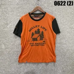 ミレー MILLET 半袖Tシャツ オレンジ ブラック Lのサムネイル