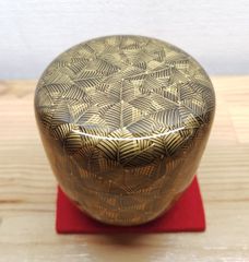 送料込【逢絢亭】茶道具 平棗 加賀塗 海松貝蒔絵 内梨地 木製 大下博行