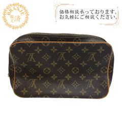美品】ルイヴィトン トゥルーストワレット28 モノグラム ポーチ 茶色
