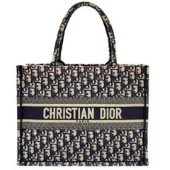 Christian Dior ブックトート ラージ オブリーク ネイビー - メルカリ