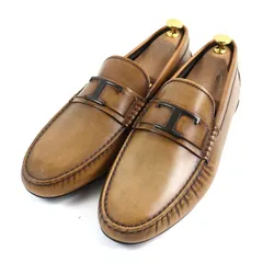 極美品○TOD’S トッズ シティ ゴンミーニ Tタイムレス ブラッシュドレザー ラバーペブル ドライビングシューズ 9 メンズ 定価108900円のサムネイル
