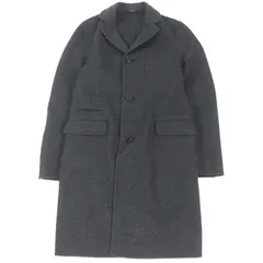 未使用品□HERMES エルメス 20AW MANTEAU LIVERPOOL DOUBLE カシミヤ100% ラムレザー使い シャルボン チェスターコート 48 イタリア製のサムネイル