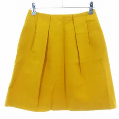 マカフィー MACPHEE トゥモローランド 台形スカート ミニ タック バックファスナー コットン 無地 34 黄 イエロー ボトムス /T2のサムネイル