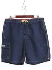 【お得なクーポン配布中!】 ポロ ラルフローレン ナイロン ショートパンツ メンズ XL / サーフ スイム ショーツ 短パン 海パン 水陸両用 インナー付き 紺 大きいサイズ