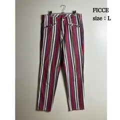 FICCE 80s rainbow cotton pants L フィッチェ カラフル ストライプ パンツ ドン小西 小西良幸 昭和 バブル ヴィンテージ 美品のサムネイル