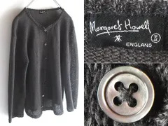 希少 旧タグ ビンテージ MARGARET HOWELL マーガレットハウエル リネンニット カーディガン 2 チャコール 日本製 MHL.のサムネイル