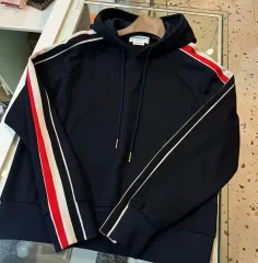 正規品/サイズ1 Thom Browne RWB 3本線 ストライプ フーディー Tシャツ ネイビーのサムネイル