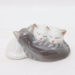 美品 LLADRO リヤドロ ネコとネズミ 陶器人形 フィギュリン インテリア