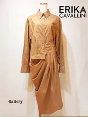 【未使用・新品】【公式正規取扱い】ERIKA CAVALLINI(エリカカヴァリーニ) ラップドレス シャツドレス ドレープ インポート ワンピースのサムネイル