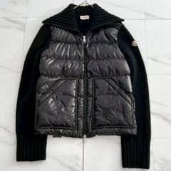 モンクレール Cardigan Tricot ニット ダウン 切替 黒 S 良品 - メルカリ