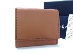 ■新品同様■ POLO RALPH LAUREN ポロラルフローレン レザー コインケース コインパース 小銭入れ 小物入れ メンズ ブラウン系 BP9144のサムネイル