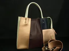 ■新品■未使用■ DIANA ダイアナ レザー 2WAY ハンドバッグ トート ショルダー レディース ネイビー系×マルチカラー HA5931のサムネイル