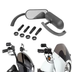  MOTORCYCLE MINI OVAL  MIRRORS HARLEY DYNA STREET BOB FXDB ROAD KING KAWASAKI  HONDA