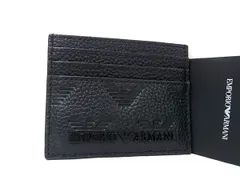 ■新品同様■ EMPORIO ARMANI エンポリオアルマーニ レザー カードケース パスケース カード入れ ブラック系 FU9664のサムネイル