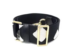 ■新品同様■ MARC JACOBS マークジェイコブス キャンバス バッグ用 ショルダーストラップ ブラック系×ホワイト系 DB4852のサムネイル