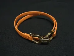 ■新品同様■ Salvatore Ferragamo フェラガモ ダブルガンチーニ 2連 ブレスレット チョーカー アクセサリー オレンジ系 FZ3373のサムネイル
