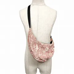 【中古】[印象B] GLOBAL WORK グローバルワーク サコッシュ ショルダーバッグ ミニバッグ メンズ(レディース？) ピンク ピンク×白系×黒 花柄・植物柄 内側にミニポケット×１のサムネイル