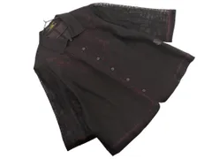 Leilian レリアン 大きいサイズ リネン100% 刺繍 五分袖 ジャケット size13プラス/ブラウン ■◇ レディースのサムネイル
