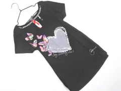 Desigual デシグアル ハート バタフライ スパンコール カットソー sizeS/黒 ■◆ レディースのサムネイル