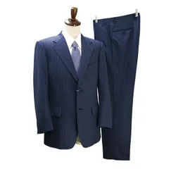 Savile Row セヴィルロウ GUY DORMEUIL 2つボタン シングルスーツ A5 M ダークネイビー ウエストアジャスター 春秋冬 63T05 6NF086 【送料無料】【中古】【メンズビジネス】202606のサムネイル