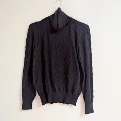 【美品】ミッソーニ MISSONI カシミヤ シルク タートルネックニット 44 イタリア製 黒のサムネイル