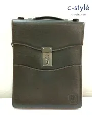 D656 [人気] dunhill ダンヒル セカンドバッグ ブラック レザー 縦型 ハンドバッグ クラッチバッグ 鞄 カバン 鍵付き | ★のサムネイル