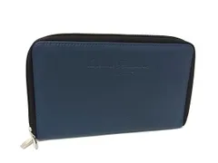 ■美品■ Salvatore Ferragamo フェラガモ レザー マルチケース 小物入れ メンズ ネイビー系 DN6976のサムネイル