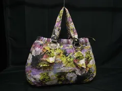 ■美品■ LANVIN en Bleu ランバンオンブルー ナイロン フラワー ハンドバッグ トートバッグ レディース マルチカラー DN6961のサムネイル
