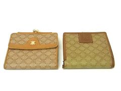 CELINE セリーヌ マカダム柄 三つ折り 二つ折り がま口 財布