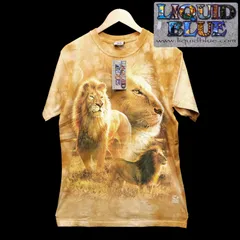 00's デッドストック LIQUID BLUE ライオンTシャツ タイダイ Mサイズ リキッドブルー アニマル柄 Tee VTG ビンテージ 90'sのサムネイル
