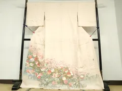 平和屋着物●京友禅の第一人者　松井青々　色留袖　駒刺繍　草花文　金彩　大丸扱い　正絹　逸品　DABD9404udのサムネイル