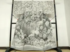 平和屋着物●琉染の創設者　山岡古都　水墨書　訪問着　北山杉　日本風景　正絹　逸品　DABF1429udのサムネイル