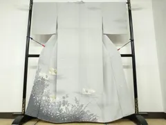 平和屋着物●人間国宝・羽田登喜男　訪問着　鴛鴦文　シルエット　暈し染め　金彩　正絹　逸品　DABF1431udのサムネイル