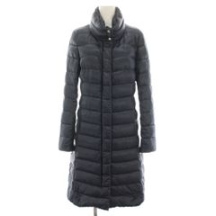 美品 HERNO ヘルノ 伊製 リバーシブル ダウンコート 38 紺×ベージュ 