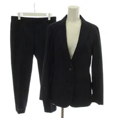 バーニーズニューヨーク BARNEYS NEW YORK スーツ テーラードジャケット 38 パンツ スラックス 40 紺 ネイビー ストライプ柄 長袖 /GG11 ■MAのサムネイル