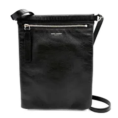 サンローランパリ フラットレザー クロスボディバッグ ブラック 581697 1GE0E 1000 SAINT LAURENT PARIS 中古のサムネイル