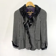 LAMODA GOJI ラモーダゴジ 294421-1A 伊太利屋 格子柄 ジャケット アウター レース 11 L ホワイト×ブラック レディース _201のサムネイル