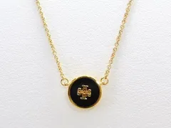 ※送料無料※ TORYBURCH トリーバーチ キラ エナメル ネックレス ■ 黒 ブラック×ゴールド レディース □8Fのサムネイル