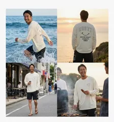 【最短翌日配達】 RUSTY ラスティー メンズ ラッシュガード 水陸両用 ロンT シャツ 長袖Tシャツ ビッグ 幅広 ドロップショルダー ゆったり サーフブランド  915462-WTのサムネイル