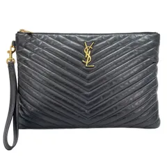 YVES SAINT LAURENT イヴ・サンローラン クラッチバッグ Vステッチ、カサンドラ【中古】のサムネイル