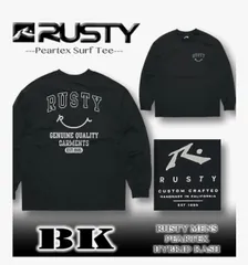 【最短翌日配達】 RUSTY ラスティー メンズ ラッシュガード 水陸両用 ロンT シャツ 長袖Tシャツ ビッグ 幅広 ドロップショルダー ゆったり サーフブランド  915462-BKのサムネイル